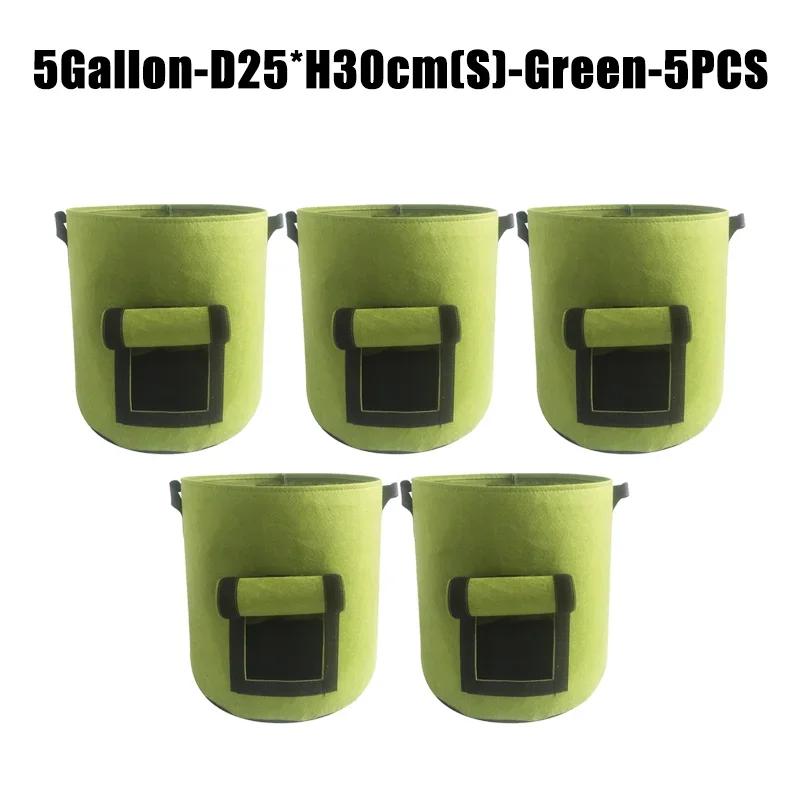 1/5/10 STÜCKE 5/10 Gallonen Pflanzsäcke für Garten Gewächshaus Kartoffeltopf Gemüse Anbausäcke Feuchtigkeitsspendende Gartenwerkzeuge