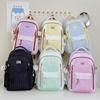 Schoolbag Female college style lightweight versatile soft girl backpack Korean version ins tree stripe junior high school travel bag