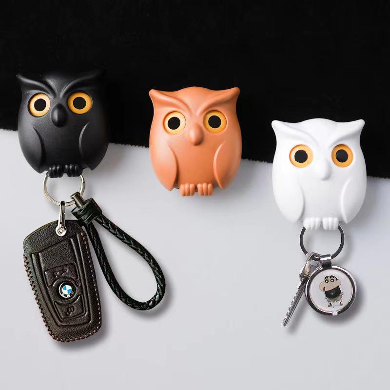 Magnetic Blinking Owl Keychain & Wall Hook
