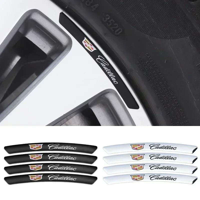 4pcs/set Car Wheel Tire Rims Stickers for Cadillac Escalade ATS BLS CTS CT4 CT5 CT6 EXT STS SLS SLR SRX XLR Auto Accessories
