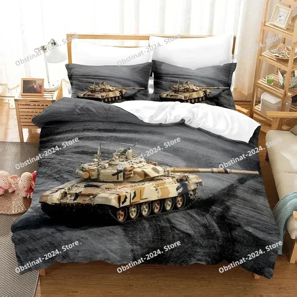 Panzer Bettbezug King Size Kriegsthema Bettwäscheset Dirt Bike Steppdeckelbezug für Kinder Jungen Männer Bequemer Mikrofaser Steppdeckelbezug