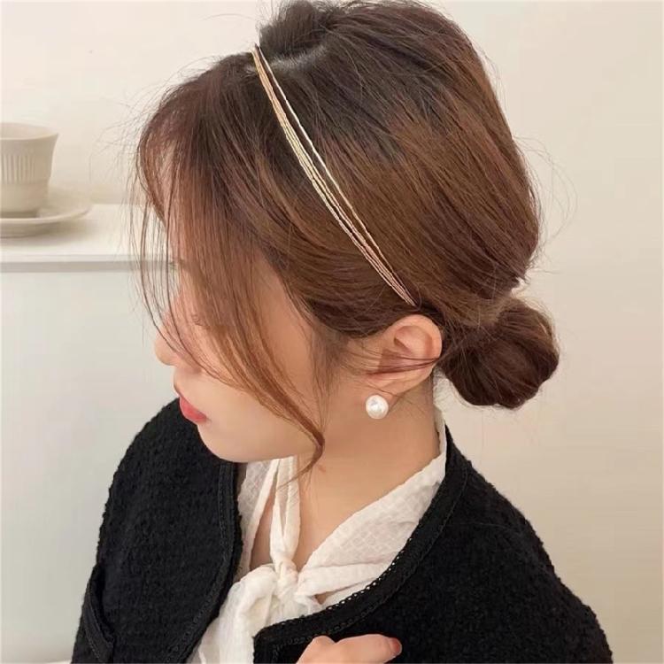 Cienka metalowa opaska do włosów, antypoślizgowa, wewnętrzna, lekka, wygodna, do pracy w biurze, do codziennego użytku