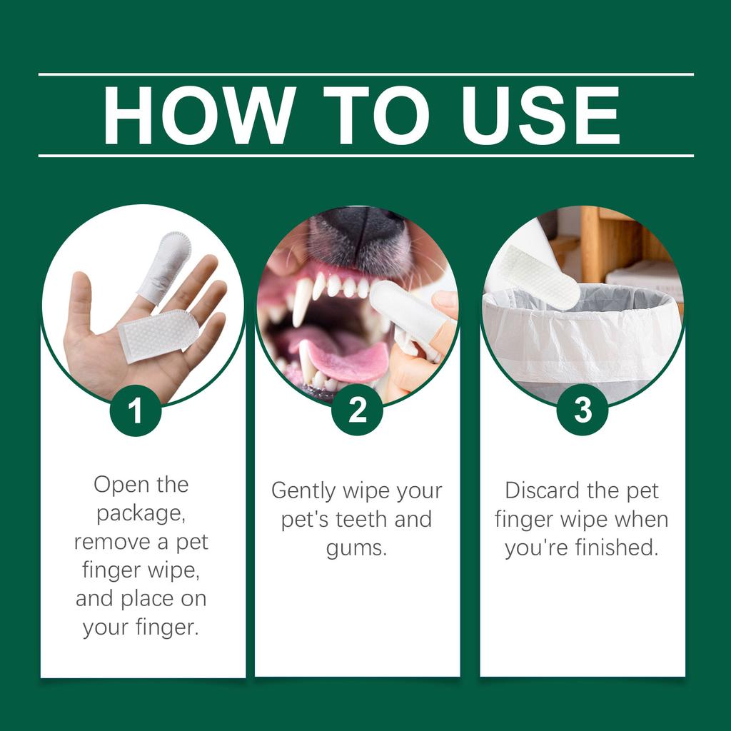 Pet Teeth And Cat Finger Wipes, Removing Plaque And Tartar Accumulation, Finger Toothbrushes, Disposable Gentle Wipes,10ml