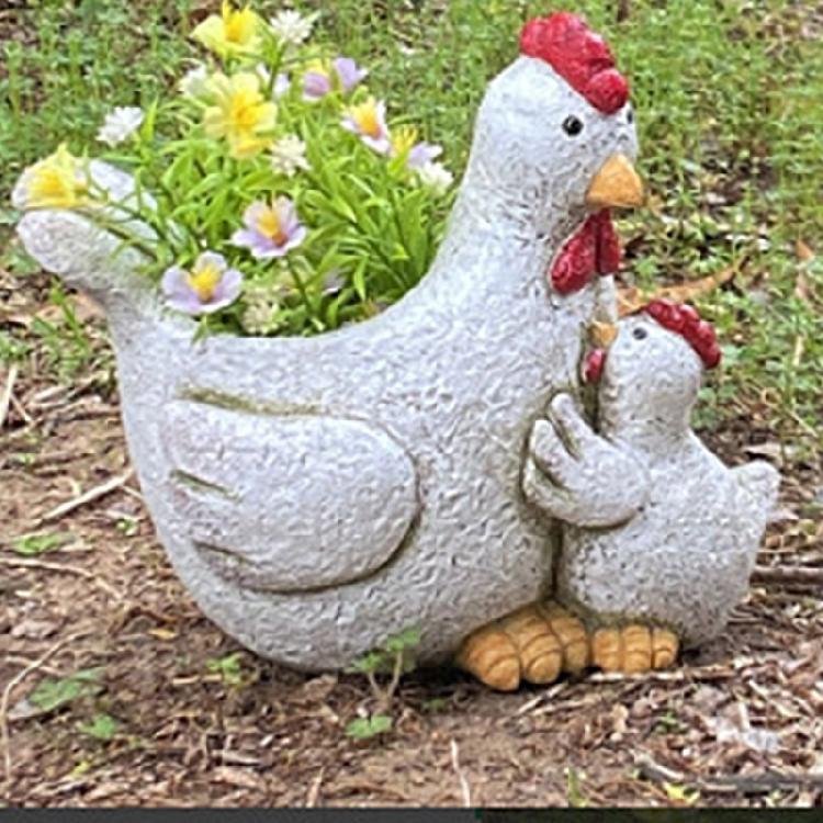 Silicone Plant Pots Mold Vase Mold Hen Shape Creative Flowerpot Molds Silicone Texture Perfect for Making Flowerpot Vase