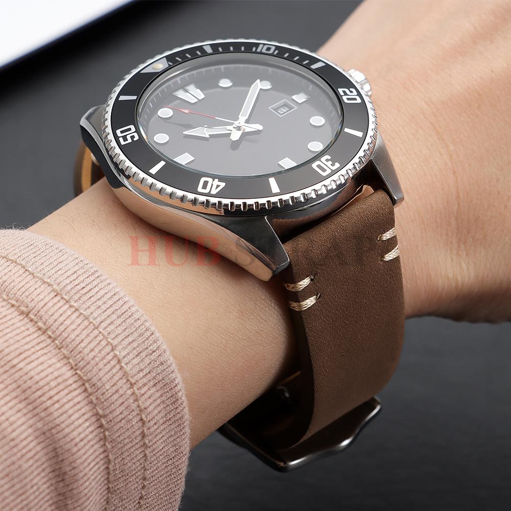 20mm 22mm Quick Release Vintage Matte Soft Suede Leather Strap Brown Watch Bands Calfskin Bracelet Women Men Watch Accessories