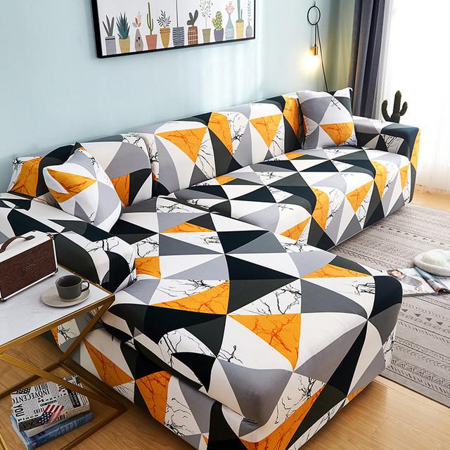 Chaiselongue Sofabezug für Wohnzimmer Dehnbar Eck-Modulsofa Überwürfe 1 2 3 4 -Sitzer Funda Sofa Möbelbezüge für Zuhause
