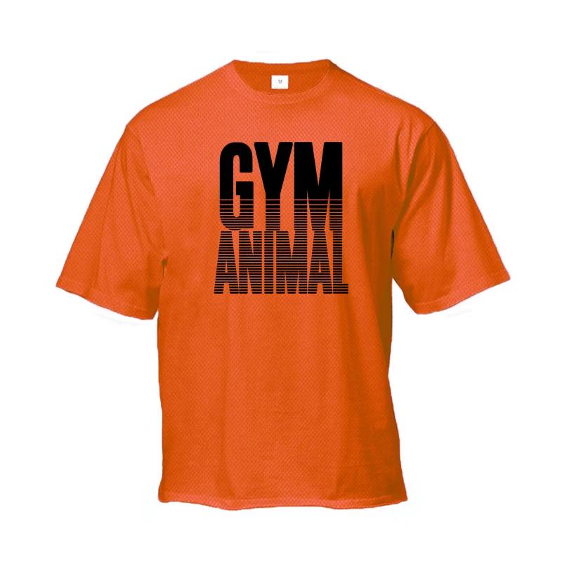 Muscleguys Gym Animal Running T-shirts Mens Oversized Drop Shoulders Half Sleeve T Shirt Summer Quick Dry Mesh Clothing Fitness Loose Shirt