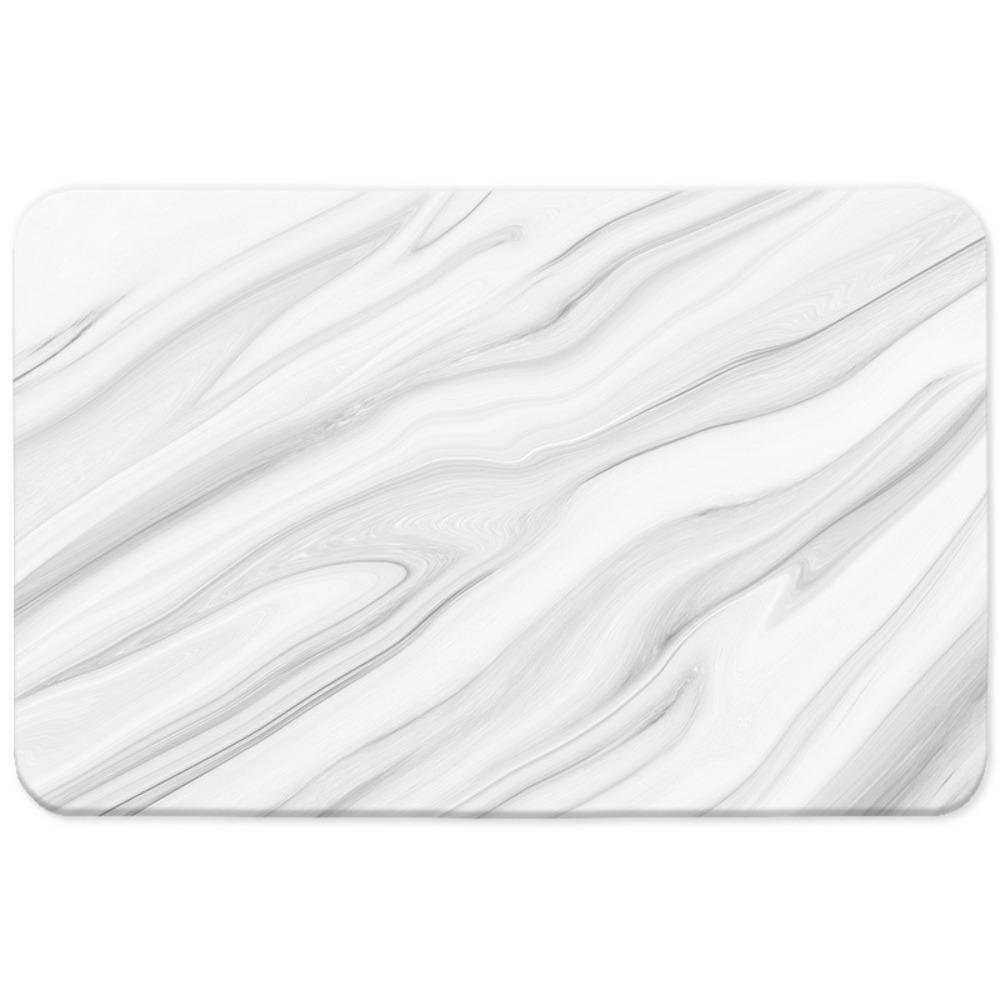 Einfacher Druck Badezimmer Verdickungsmatte Bad Rutschfeste Teppiche Im Waschbecken Badewannenseite Bodenteppich Duschraum Fußmatte Memory-Schaum 3D-Pad