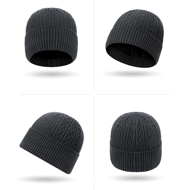 Winter Dick Warm Nacken Zweiteilige Strickmütze Herren Winddicht Kältefest Skimütze Wollmütze
