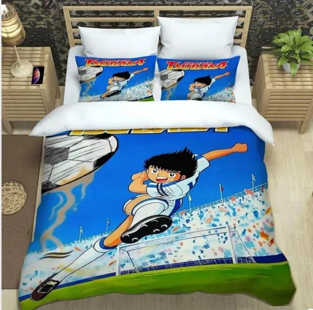 

Мультяшный постельный комплект, комплект одеяла Капитан Цубаса, наволочка пододеяльника для дома и спальни, подарки для мальчика и девочки US Twin(172x218cm)