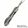 [STERLING SILVER 925] Feather Silver Necklace Pendant Chain AMTHANE-005