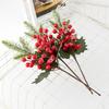 Artificial Simulated Plants Berry Branch Pine Grass Red Berries Flowers DIY Wreath Christmas Tree Ornaments Xmas Home Decoration