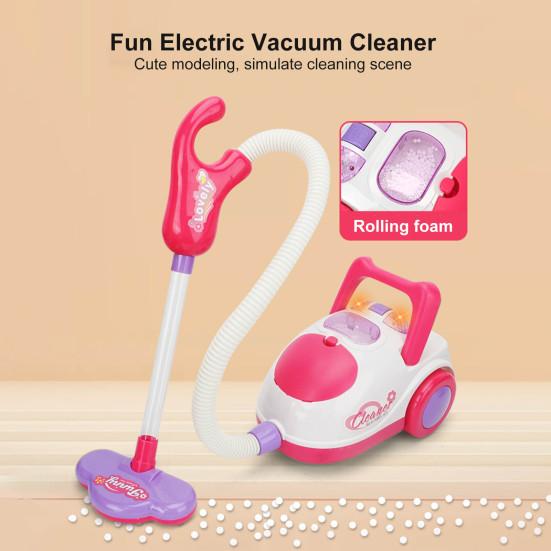 Vacuum Cleaner Toy Exquisite Pretend Play Plastic Boys Girls Electric Cleaning Toy with Light Birthday Gift