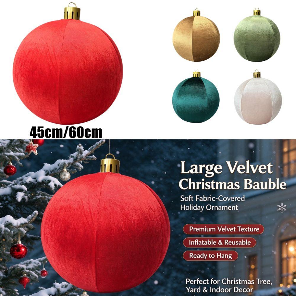 PVC Inflatable Flocked Fabric Baubles Inflatable Christmas Decoration Ball Festive Atmosphere