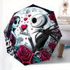 1 Auto Open Nightmare Before Christmas, Jack Skellington Themed Colorful 8-rib Portable Umbrella for Men and Women, A Compact Commuting Comp