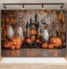 Halloween Photography Backdrop Horror Castle Ghost Pumpkin Bat Witch Baby Kids Family Portrait Background for Photographs Decor