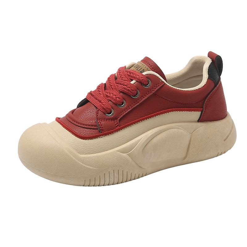 Women's Shoes 2025 Autumn New Korean Versatile Students Thick Sole Non Slip Board Shoes Female Casual Low Tops Retro Sneakers