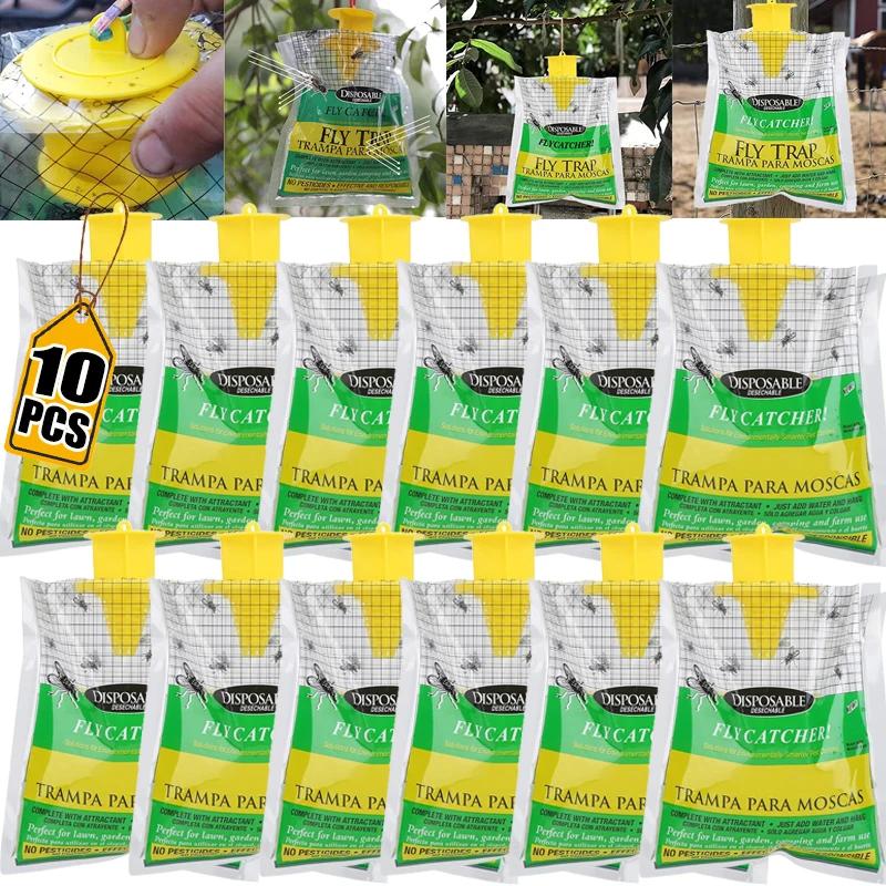 1-10 Pezzi Sacchetti Cattura Mosche Trappola per Mosche Appesa Efficace Trappola per Zanzare Cattura Usa e Getta Non Tossico Innocuo Forniture per Casa Giardino