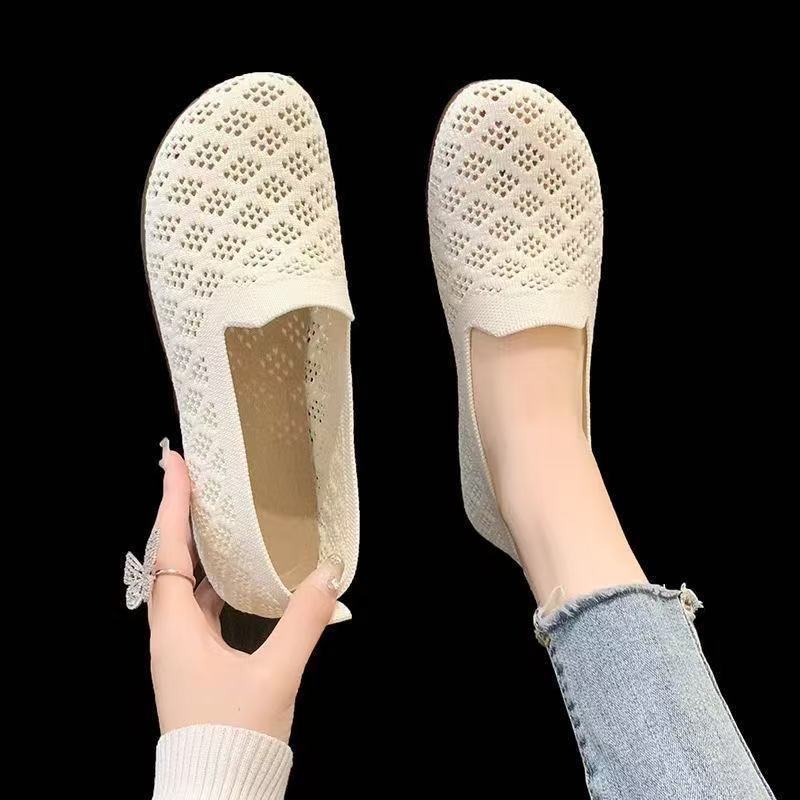 Summer hollow mesh women's shoes cloth shoes mesh breathable sandals soft sole soft surface fashionable versatile