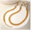 Women Minimalist Choker Mesh Link Chain Necklace, Stainless Steel Gold Plated Skeleton Jewelry