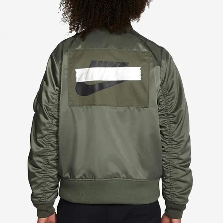 Nike Puffer Jackets Men's Green Baseball Collar Moderate Pilot Puffer Jacket (Unisex) Puffer Jackets CZ1671 380