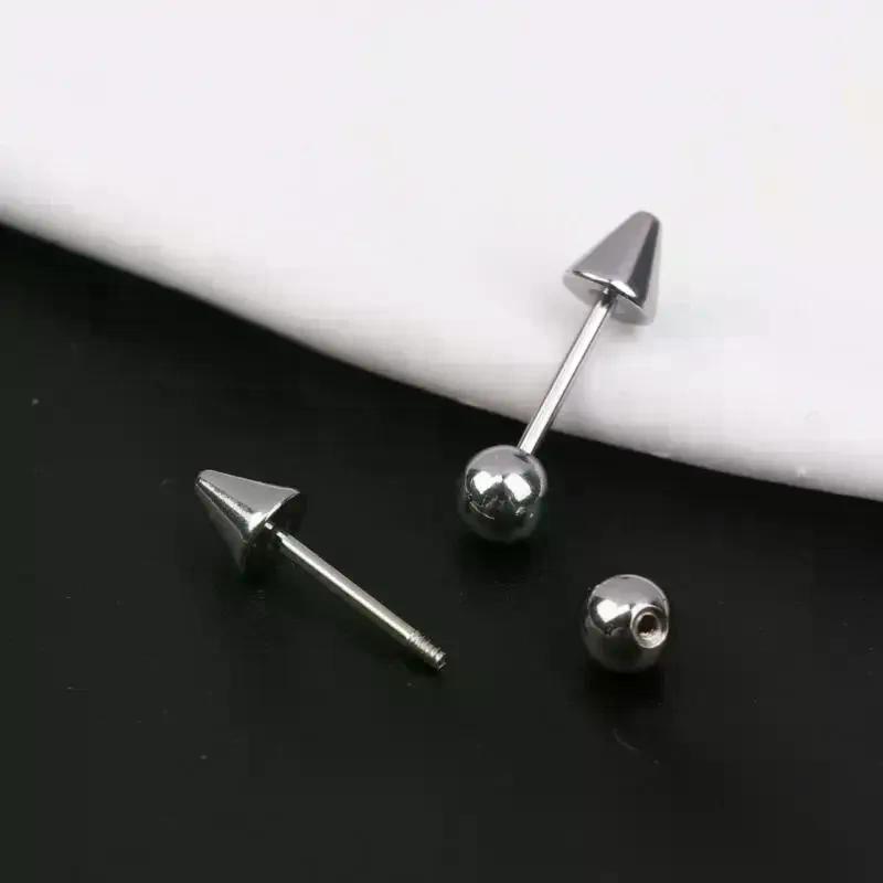 1 Paar Punk Persoonlijkheid Demon Titanium Staal Scherpe Kegel Piercing Voor Mannen Vrouwen Hip Hop Rock Kraakbeen Oorbellen Stud Sieraden Cadeau