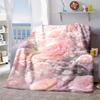 2026 New Arrivals 1pc Pink Floral Artwork Blanket - Lightweight Flannel Throw with Digital Printing, Soft And Warm All-Season Blanket for Sofa, Campin