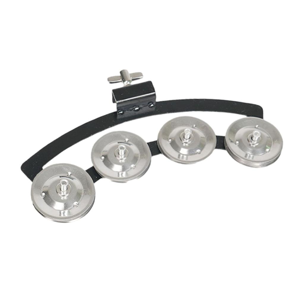 Hi Hat Tambourine Mountable Multifunctional Instrument Stainless Steel Hand Held Percussion for Adults Kids Party Ensemble KTV