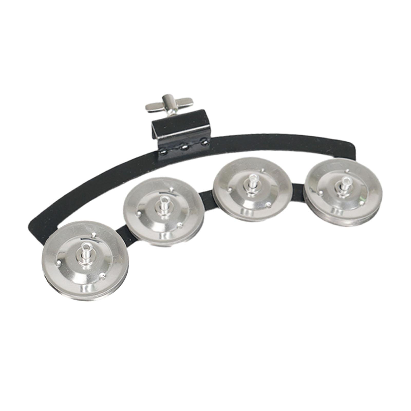 

Hi Hat Tambourine Mountable Multifunctional Instrument Stainless Steel Hand Held Percussion for Adults Kids Party Ensemble KTV