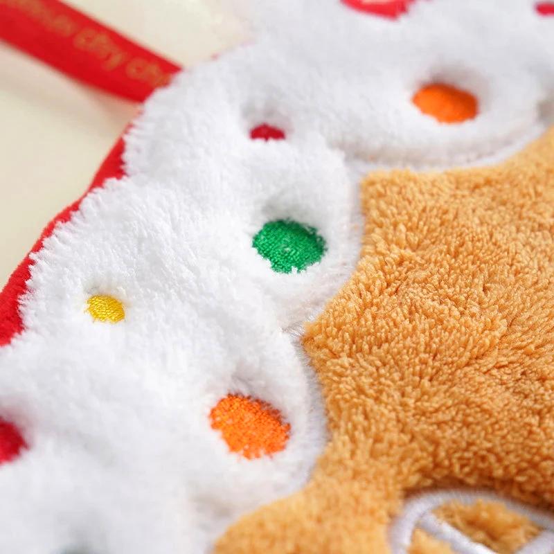 Christmas Towel Cute Christmas Atmosphere Practical Christmas Gift Comfortable Hand Towels Kitchen 4 Styles