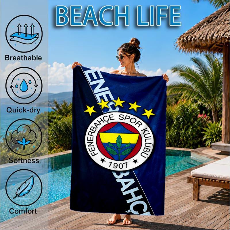 Fenerbah?E-Sport Club Emblem Strandtuch, Schnelltrocknend, Pflegeleicht, Geeignet für Fitness und Strandurlaub, Sport-Essential