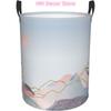 Laundry Basket Watercolor Minimalist Mountains and Sun Oxford Cloth Collapsible Laundry Hamper Storage Basket with Handle for Ki
