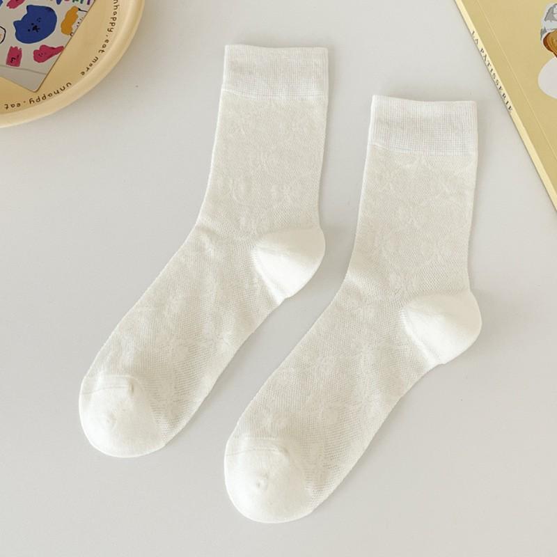 Womens Breathable Lace-Up Ankle Socks With Bow Detail Cotton Knit Mid-Calf Stack Teens Young Adults Bow Knot