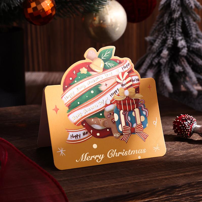 10pcs Merry Christmas Greeting Cards with Santa Claus And Snowman Custom Blank Cards for  Party Invitation New Year Gifts