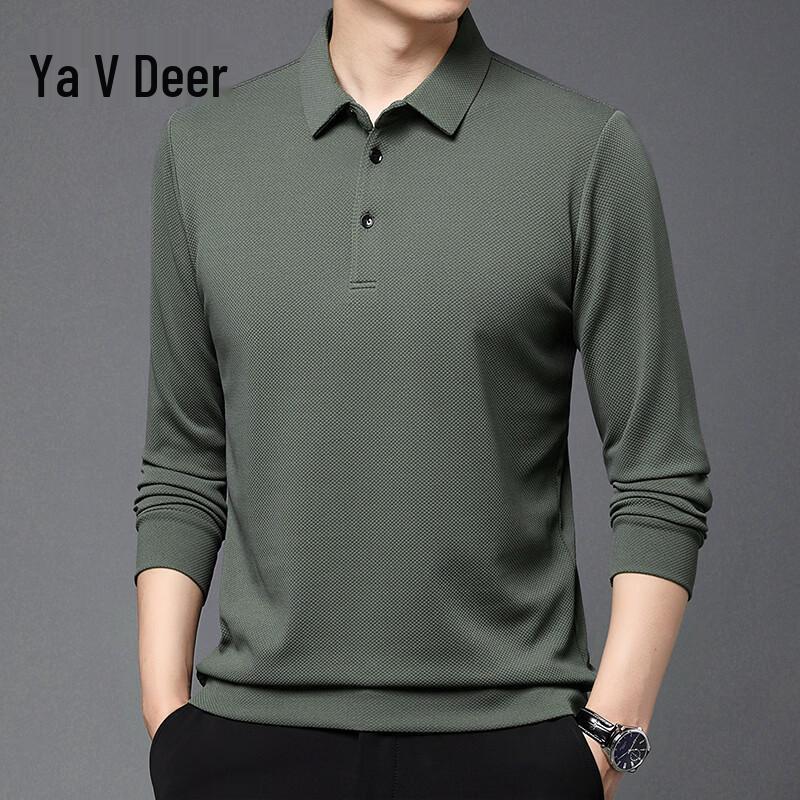 Yalu Men's Premium Cashmere Long Sleeve Polo Shirt