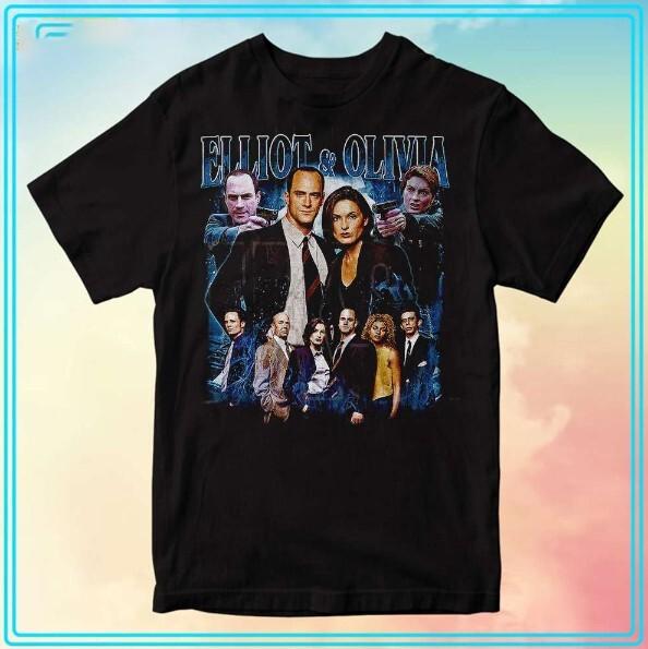 Law and Order Elliot Stabler and Olivia Benson Vinatge Style T-Shirt S-4XL XL