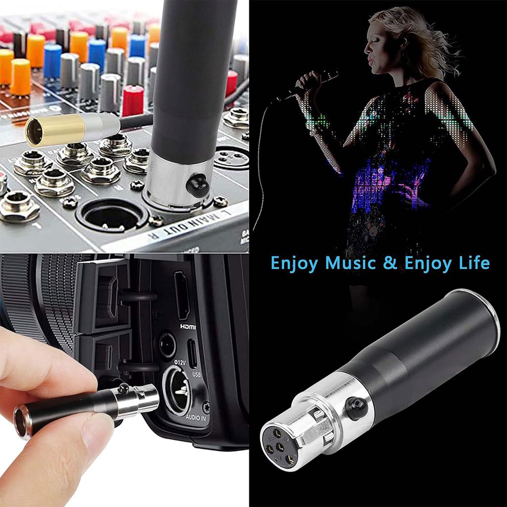 Mini 4Pin XLR Female 3Pin MIni XLR Male Connector for Reliable Auditory Equipment Interfacing