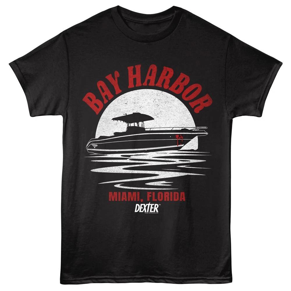 Dexter Crime Drama TV Show Moon Night Time Slice Of Life Boat SOL Men s T shirt 3XL
