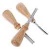 Strumento artigianale in pelle per smussatore di bordi in pelle stile francese con manico in legno