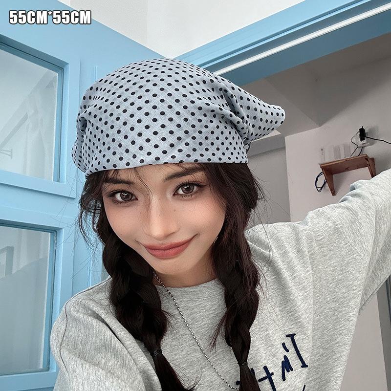 Polka Dot Silk Scarf Cozy Headscarf Hair Band Hair Tie Fashionable Multifunctional Square Scarf Waist Butt Curtain