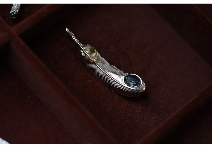 Bo Xin Yun Elegant Crystal Feather Brooch with Zircon - Women s High-Grade Jewelry Pin