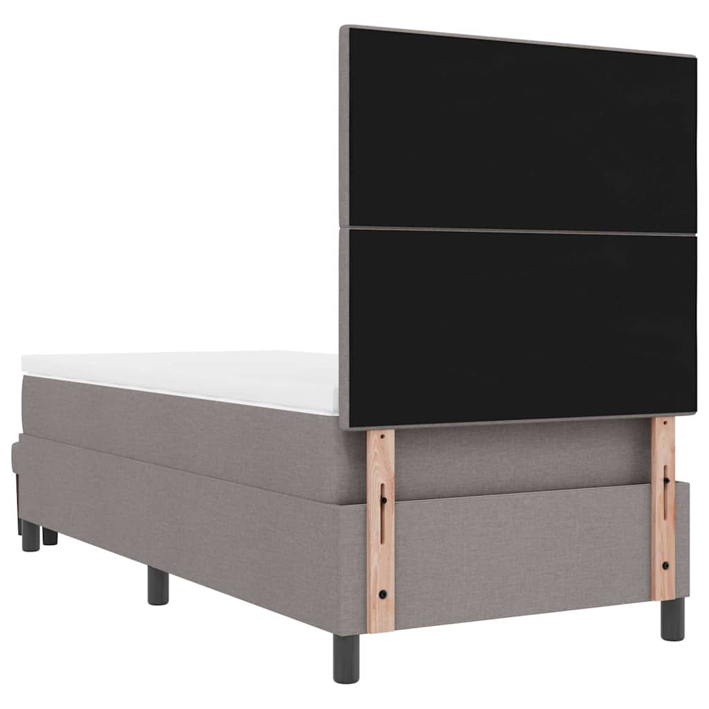 Box Spring Bed with Headboard Taupe 90 x 190 cm Fabric