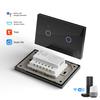 Flush Mounted Double Smart Home Light Switch Black White Tempered Glass Wifi 2.4GHz Wall Switch Neutral Wire or Capacitor