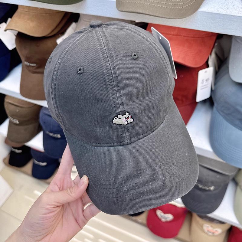 Fashion Hat large head circumference wide brim baseball cap children spring and autumn new Korean cute puppy embroidery sunshade cap men