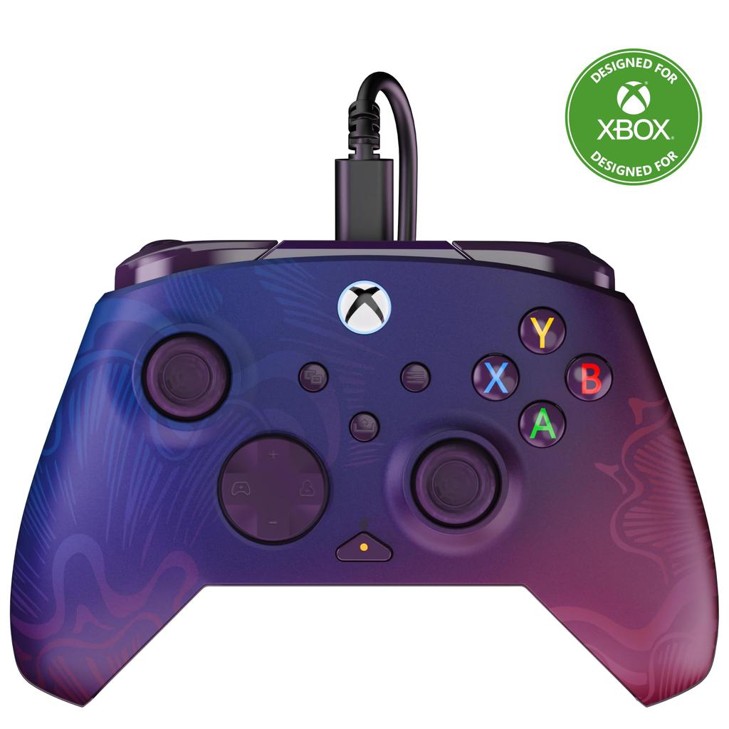 Turtle Beach Controller REMATCH ADVANCED Purple Fade Wired Gamepad for Xbox Series PC Remapping Hair Triggers Dual Vibration Ergonomic Design Audio