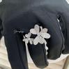 Luxury Double Clover Heart Diamond Adjustable Ring