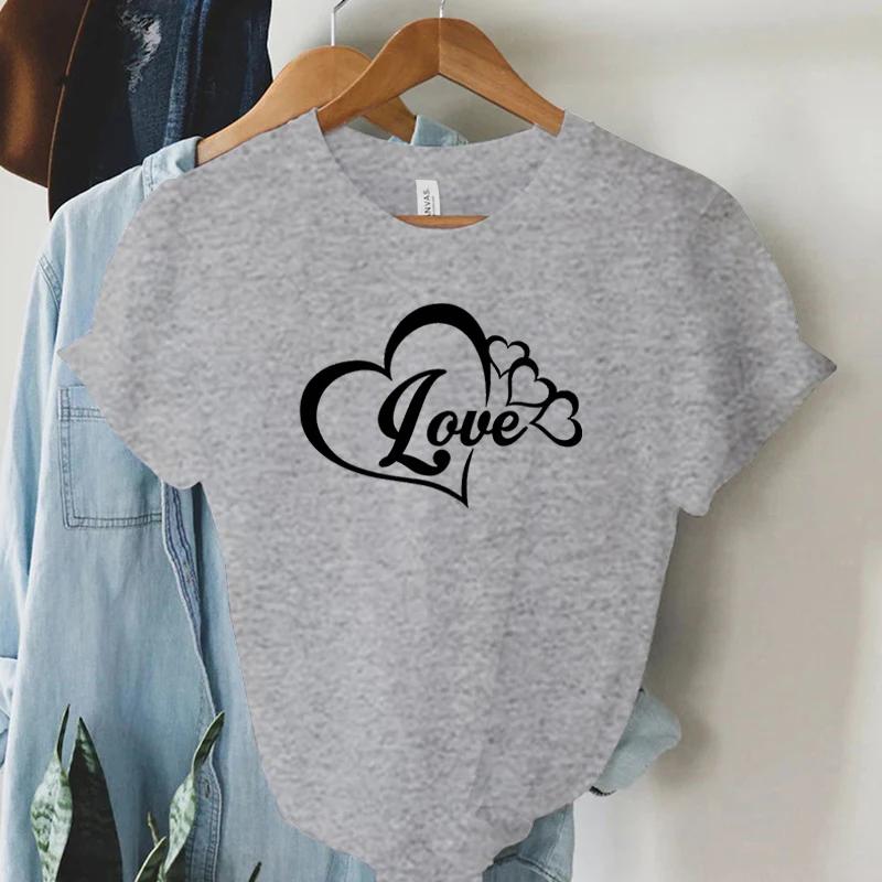 Lover Heart Graphic Summer T Shirts Women Hearts Gift Short Sleeve Tshirt Round Neck Classic Tops Lover Heart Essential Tshirt