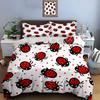 Ladybug And Red Polka Dot Pattern Print Bedding Set 1 Duvet Cover 2 Pillowcases For Adult And Children Luxury Gift Full Size