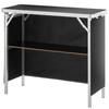 Tavolo Podio Portatile per Fiere, 38,39" x 15,16" x 34,25", Espositore Banco Espositivo Stand Stand Fiera con Parete, Tavolo Bar Promozionale Pieghevole per Vendita al Dettaglio