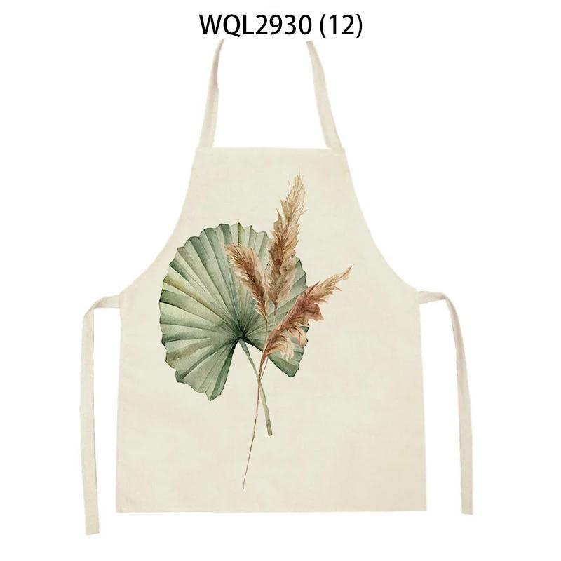Cleaning Supplies Flower Plants Pattern Kitchen Aprons Sleeveless Linen Aprons Home Cooking Baking Accessories Antifouling Apron